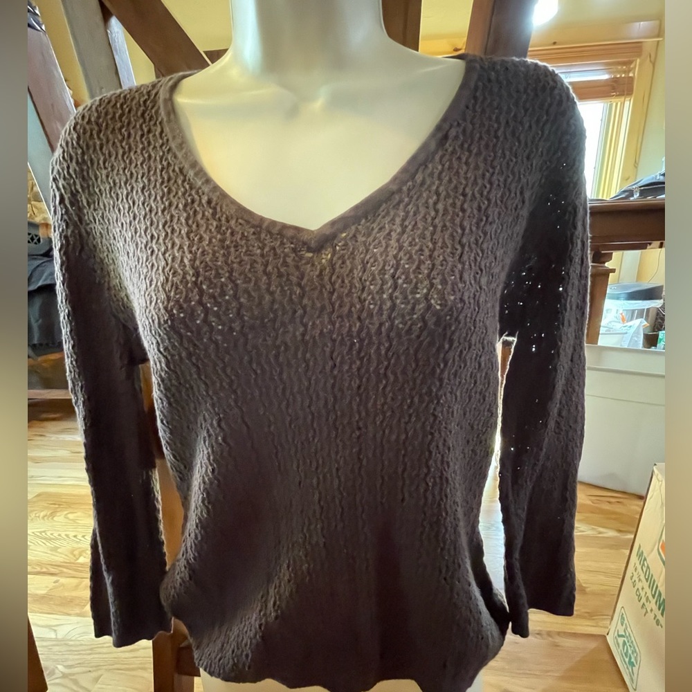 Caslon brown cotton sweater Large - Picture 1 of 3